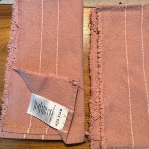 West Elm Blush Fringed Napkins (4)